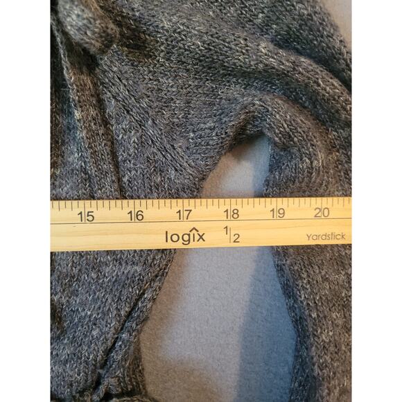 Elegant Anthropologie Moth Gray Lace Pane Tie-Front Sweater Wool Blend Jumper M - Picture 7 of 8